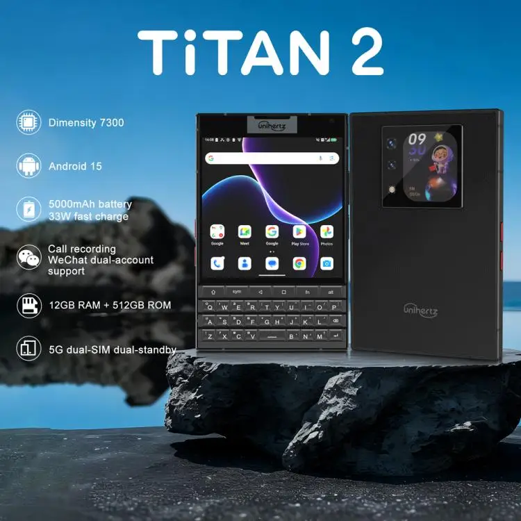 Unihertz Titan 2 - Compact Phone with 12GB+512GB Storage